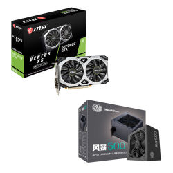 MSI 微星 GeForce GTX 1660 VENTUS XS C 6G OC 显卡 + 酷冷至尊风暴500电源