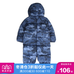 Gap婴儿连体加厚棉服秋冬473761 2019新款保暖连体衣爬服
