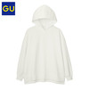 GU 极优 322331 女装宽松连帽套头卫衣 (乳白色、S)