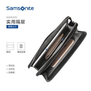 Samsonite/新秀丽春夏新款男士牛皮手包 青年黑色商务手拿包男68B