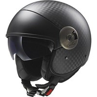 LS2 头盔 Cabrio 碳纤维开面摩托车头盔带遮阳板 大 黑色 597-1004
