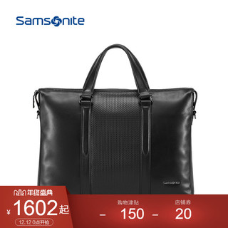 Samsonite/新秀丽公文包拼接商务男士出差文件包牛皮电脑包 TN4