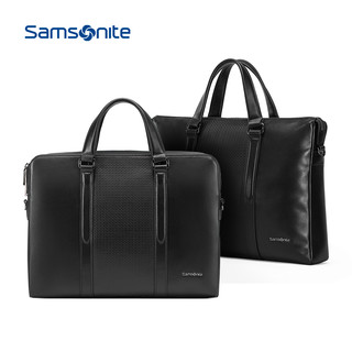 Samsonite/新秀丽公文包拼接商务男士出差文件包牛皮电脑包 TN4