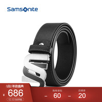 Samsonite/新秀丽2019新款针扣男士皮带 板扣平滑扣腰带BW5