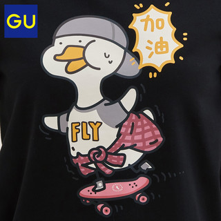 GU 极优 女装印花T恤(短袖)CFC时尚复古甜美可爱纯棉上衣
