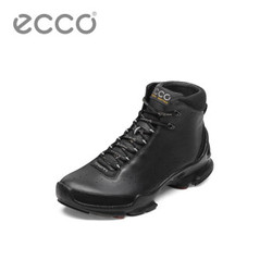 ECCO爱步运动休闲男士皮鞋防滑系带透气高帮鞋 健步C 800274 黑色80027451052 40