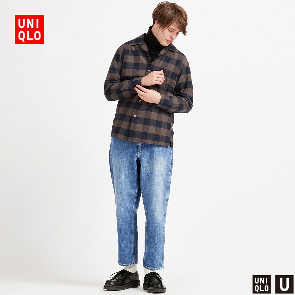 uniqlo 优衣库 男装u系列合作款 宽腿窄口牛仔裤 425818