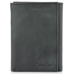 卡尔文·克莱恩(Calvin Klein) CK男士钱包短款三折牛皮荔枝纹卡夹皮夹钱包 79379