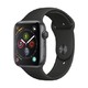 Apple Watch Series 4苹果智能手表（GPS款、44毫米、深空灰）表带+贴膜套装