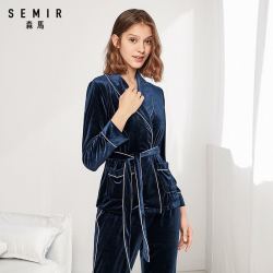 森马睡衣女春秋性感丝绒长袖套装可外穿家居服休闲居家两件套潮 *6件