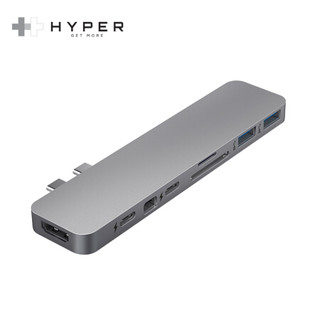 HyperDrive MacBook Pro Air扩展坞苹果笔记本电脑转换器配件type-c转接头雷电3 hub usb c分线器minidp hdmi *2件