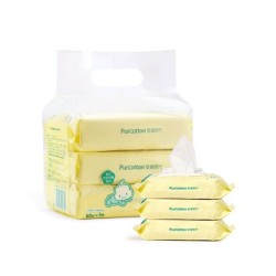 PurCotton 全棉时代 婴儿纯棉湿巾 80片*3包