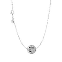 京东PLUS会员：PANDORA 潘多拉 925银 镶嵌镂空花纹项链 PDL0007 银色 45cm