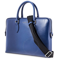 银联专享：BURBERRY Briefcase London Leather Dark Blue 男士真皮公文包