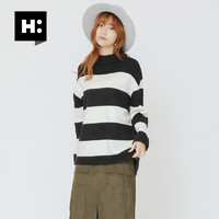 H:CONNECT2018秋冬季新款女式条纹针织衫毛衣
