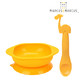 MARCUS&MARCUS 婴儿餐具套装 硅胶软勺+吸盘学习碗 黄色长颈鹿