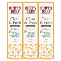 Burt's Bees 天然美白牙膏，4.7 oz/支，共3支