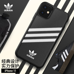 adidas  苹果新品iPhone11 6.1英寸 Samba系列 时尚防摔TPU手机壳保护套 经典三叶草-熊猫黑