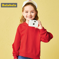巴拉巴拉童装女童卫衣秋装新款韩版儿童上衣小童宝宝套头连帽 *3件