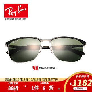 RayBan  雷朋太阳镜男女款偏光开车司机镜时尚潮流0RB3569 90049A黑色镜框偏光绿色镜片 尺寸59