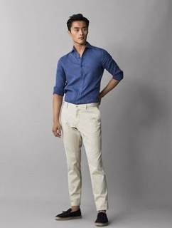 Massimo Dutti 00101068400 男士亚麻衬衫