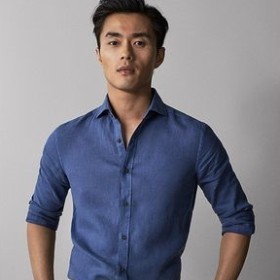 Massimo Dutti 00101068400 男士亚麻衬衫