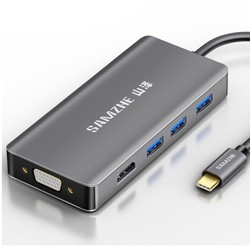 SAMZHE 山泽 Type-C扩展坞（USB3.0*3+HDMI+VGA）