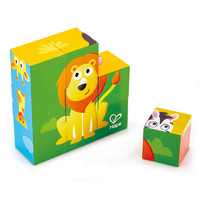 Hape三阶丛林动物9粒六面拼图2-6岁宝宝儿童玩具益智创意拼插积木拼图男孩女孩玩具 *3件