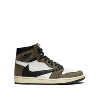 Jordan x Travis Scott Air Jordan 1 Hi OG系列 男女款高帮板鞋 14077010 绿色/白色 US4