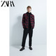 ZARA 01821369600 男士  格子衬衫式夹克