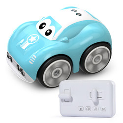 DEERC 儿童玩具车遥控汽车手控感应玩具男孩女孩电动车  智能跟随轨迹 音乐可充电小孩创意礼物 蓝色+凑单品