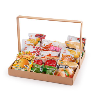 来伊份潮吉多什锦果干礼盒809g 蜜饯果干果脯年货休闲零食大礼包