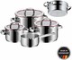 WMF 760066380 功能 4 厨具套装，含蒸汽插芯，不锈钢，透明，20厘米，5件装