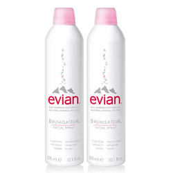 evian 依云 天然矿泉水喷雾300ml双支 补水保湿定妆喷雾