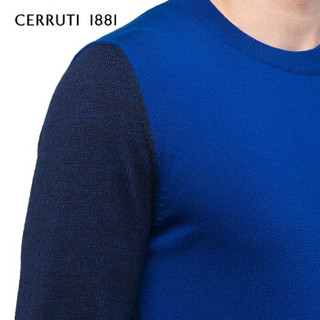 CERRUTI 1881/卓诺迪男士纯羊毛长袖针织C3667EI161 海蓝色 L