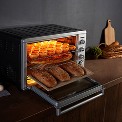 柏翠PE5609WT家用无烟烧烤烘焙多能烤箱全自动智能商用60L大容量