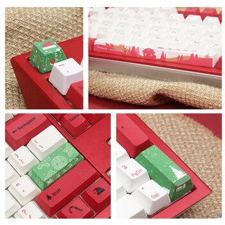 阿米洛 Shine7圣诞主题款机械键盘 阿米洛吉利鸭联名款 办公键盘 收藏键盘 Shine7圣诞款 cherry红轴