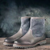 Ozwear ugg 防泼水潮男时尚切尔西靴男羊毛内里拼接短靴OB184 *2件