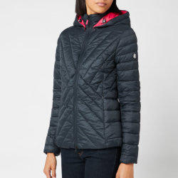 Barbour Rowlock 女士连帽棉服 海军蓝