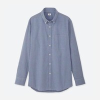 UNIQLO 优衣库 419015 男士长绒棉格子衬衫(长袖)  