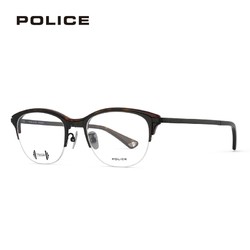 POLICE VPL900K 半框板材加钛光学镜框+依视路 钻晶A4 1.56镜片