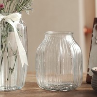 宏达 透明玻璃花瓶 小号 13.5*13.5*16cm