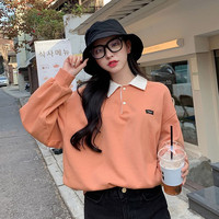 HSTYLE 韩都衣舍 DU9422 女士衬衫领卫衣