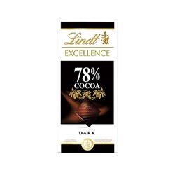 瑞士莲（Lindt）特醇排装78%可可黑巧克力 100g/排