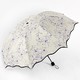  女士花纹雨伞 折叠太阳伞芙蓉花三折创意伞黑胶晴雨伞两用男女　