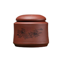 宜兴紫砂家用一斤装小号密封型紫砂散茶茶叶罐醒茶罐国色天香系列
