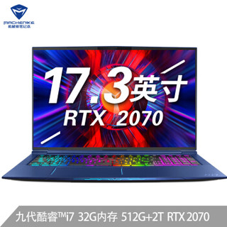 MACHENIKE 机械师 F117-FPE 17.3英寸游戏本（i7-9750H、32GB、512GB 2TB、RTX2070 8GB、144H z）