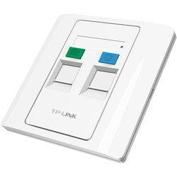 TP-LINK TL-EF002 双口信息面板 86型工程级电脑光纤宽带网线网络墙壁插座开关空板 (需另购模块)