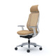 日本原装进口冈村电脑椅sylphy办公椅子可躺人体工学椅 现货白框米色 椅子+3D扶手+头枕