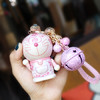 KENJIE 肯捷 可爱卡通钥匙扣女士韩国创意汽车钥匙链毛绒铃铛时尚包包挂件公仔 樱花粉机器猫+磨砂铃铛
